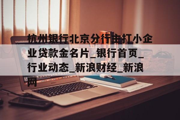 杭州银行北京分行主打小企业贷款金名片_银行首页_行业动态_新浪财经_新浪网的简单介绍